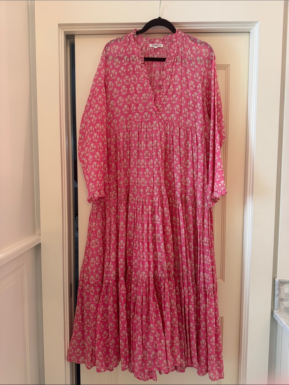 Pink Indian cotton maxi dress